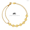 Double Chain Geometric Smiley Bracelet For Women Electroplated Titanium Steel Minimalist Jewelry