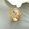 Double Coil Cross Ring Copper 18K Gold Plated Geometric Style Jewelry For Men And Women