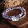 Double Crystal Bracelet Handmade Lion Moon Pearl Double Circle Design For Women