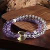 Double Crystal Bracelet Handmade Lion Moon Pearl Double Circle Design For Women