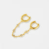 Double Ear Holes S925 Sterling Silver Circle Earrings With Chain Pendant And Ear Buckle U Shape Platinum Or 18K Gold Electroplated For Women