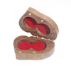 Double Heart Black Walnut Solid Wood Jewelry Storage Box Creative Wooden Heart Shaped Ring Box
