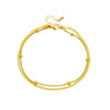 Double Layer Anklet With Flat Snake Bone And Beads Geometric Pattern Titanium Steel Unisex Bare Chain Internet Celebrity Fashion Water Touchable
