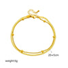 Double Layer Anklet With Flat Snake Bone And Beads Geometric Pattern Titanium Steel Unisex Bare Chain Internet Celebrity Fashion Water Touchable