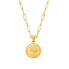 Double Layer Clavicle Necklace With Queen Elizabeth Image Stainless Steel 18K Gold Plated Geometric Design