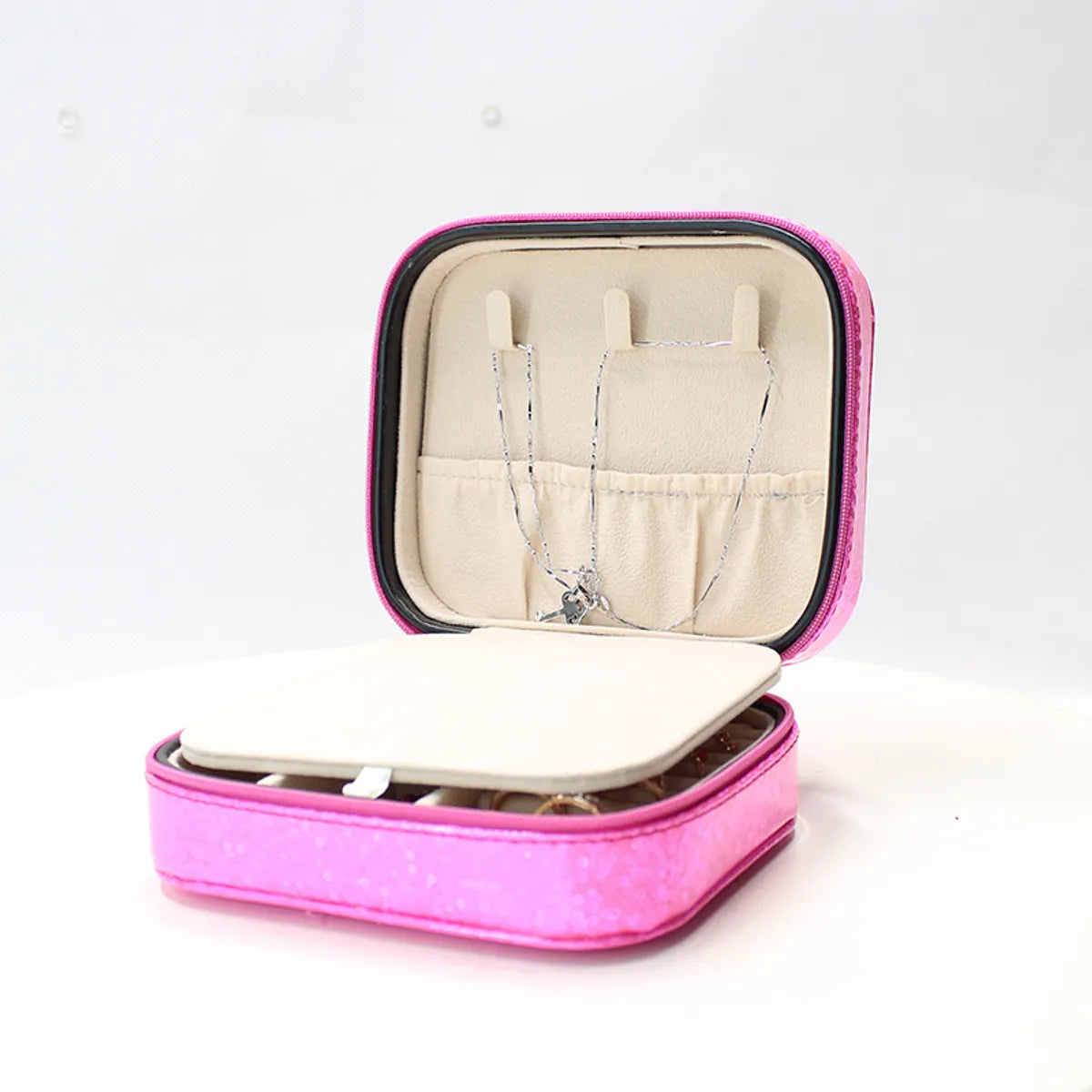 Double-Layer Jewelry Storage Box Simple Earrings Hairpin Necklace Compartment Storage Box Jewelry Wholesale Wholesale Nihaojewelry