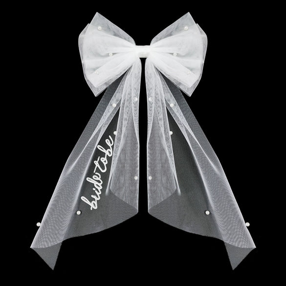 Double Layer Nylon Bow Mesh Headdress For Women Embroidery Hairpin