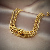Double Layer Round Shell Rhinestone Titanium Steel Retro Fashion Women's Bracelet With Electroplating Treatment