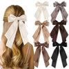 Double Layer Satin Ribbon Hairpin Polyester Material Cute Broken Bow Shape Handmade Women's Hair Accessory