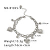 Double Layer Stainless Steel Hollow Heart Pendant Electroplated Fashion All Match Non Fading Women's Bracelet