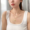 Double Layer Sweater Chain Hip Hop Cyber Clavicle Chain Titanium Steel Necklace For Women With Electroplating And Geometric Letters Numbers Text Pattern