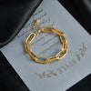 Double Layer Titanium Steel Chain Bracelet With Geometric Pattern Electroplated Unisex