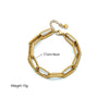 Double Layer Titanium Steel Chain Bracelet With Geometric Pattern Electroplated Unisex