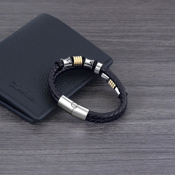 Double Loop Woven Leather Rope Men's Bracelet Fashion Personality Jewelry Bracelet Wholesale Vintage Handmade Cowhide