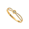 Double Ring Double Diamond Zircon Geometric Rose Gold Electroplated Titanium Steel Women's Bracelet