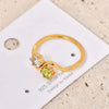 Double Ring Jewelry Stainless Steel Geometric Electroplated 18K Gold For Women