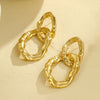 Double Ring Ring Buckle Earrings Stainless Steel Electroplating Fashion Women's