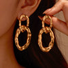 Double Ring Ring Buckle Earrings Stainless Steel Electroplating Fashion Women's