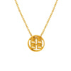Double Sided Hollow Out Ti Steel Necklace With Geometric Letter Number And Text Pattern Electroplated Women's Niche Design Non Fading Pendant Necklace
