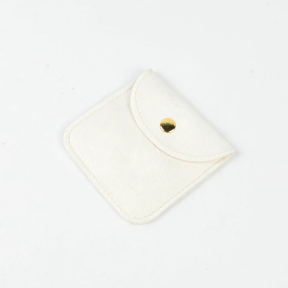 Double Sided Velvet Snap Button Jewelry Packaging Pouch Fabric Necklace Storage Bag Moisture Proof Scratch Resistant