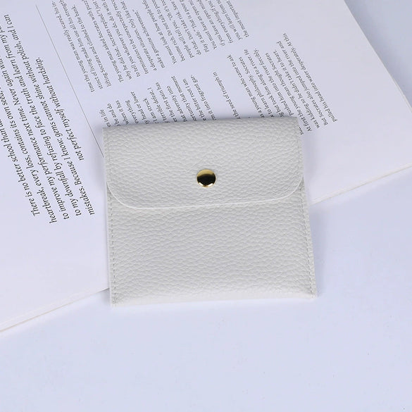 Double Sided Velvet Snap Button Jewelry Packaging Pouch Fabric Necklace Storage Bag Moisture Proof Scratch Resistant