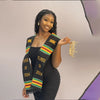 Double Tassel Satin Shawl Scarf With Color Printing For Adult
