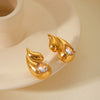 Double Water Drop Stainless Steel Electroplated Women's Earrings