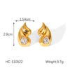 Double Water Drop Stainless Steel Electroplated Women's Earrings