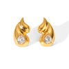 Double Water Drop Stainless Steel Electroplated Women's Earrings