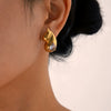 Double Water Drop Stainless Steel Electroplated Women's Earrings