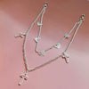 Doublelayer Combination Butterfly Cross Pants Chain Decoration Belt Men's Punk Hiphop Metal Waist Chain Accessories