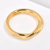 Doublelayer Crosswinding Women's Retro Elegant Geometric Titanium Steel Goldplated Ring