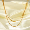Doublelayer Fashion Exquisite Stainless Steel Blade Chain Necklace With Pvd Furnace Vacuum Real Gold Plating
