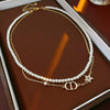 Doublelayer Imitation Pearl Jewelry Set With Stars Sun And Moon Clouds Universe Pattern Electroplated Bracelet And Necklace For Women