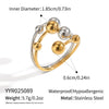 Doublelayer Open Geometric Ball Ring In Gold And Silver Color Matching Nonfading Waterproof Titanium Steel Hand Jewelry For Women With Electroplating Process