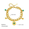 Doublelayer Retro Gold Titanium Steel Round Pendant Bracelet For Women With Electroplating Treatment