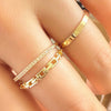 Doublelayer Rhinestone Ring For Women Geometric Light Luxury Electroplated
