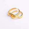 Doublelayer Ring Irregular Corrugated Curved Surface Stainless Steel Fashion Simple Allmatch Unisex Jewelry Bracelet