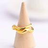 Doublelayer Ring Irregular Corrugated Curved Surface Stainless Steel Fashion Simple Allmatch Unisex Jewelry Bracelet