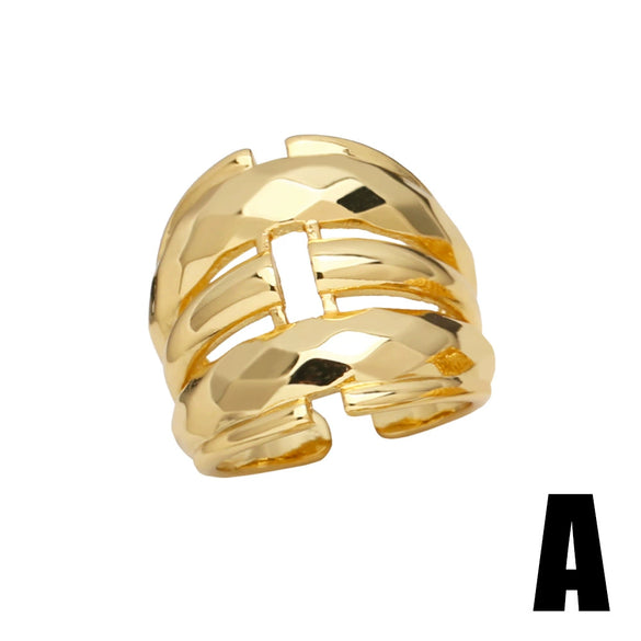 Doublelayer Ring Jewelry Retro Highgrade Goldplated For Female