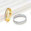 Doublelayer Ringed Diamond Zircon Women's Copper Ring With Geometric Style And Electroplating Technology