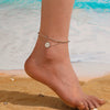Doublelayer Round Snake Beads Love Pendant Jewelry Women's Anklet Stainless Steel Heart Shape Acrylic Inlay