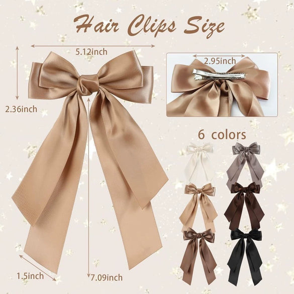 Doublelayer Satin Ribbon Broken Bow Hairpin Polyester Handmade Women's Hair Accessories