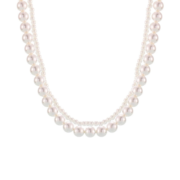 Doublelayer Shell Bead Jewelry Set Electroplated 316L Stainless Steel Earrings Necklace Ring For Women