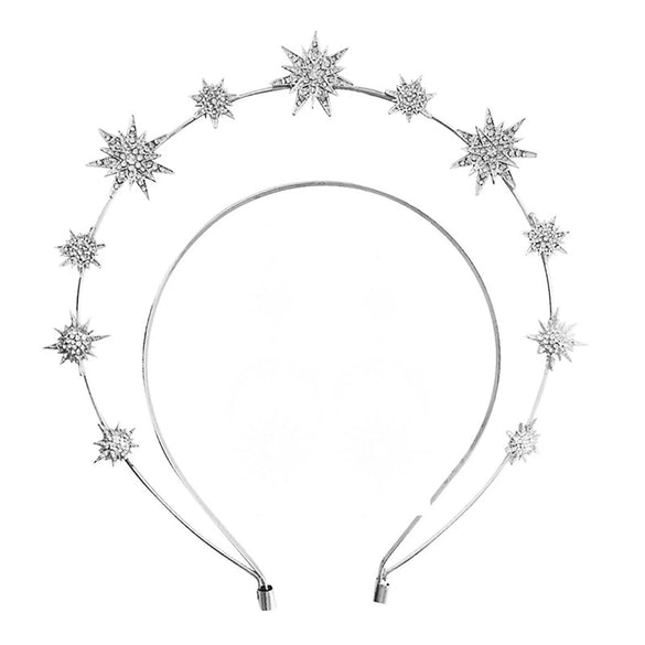 Doublelayer Sixpointed Star Boho Headband Metal Electroplated Women's Hair Accessories