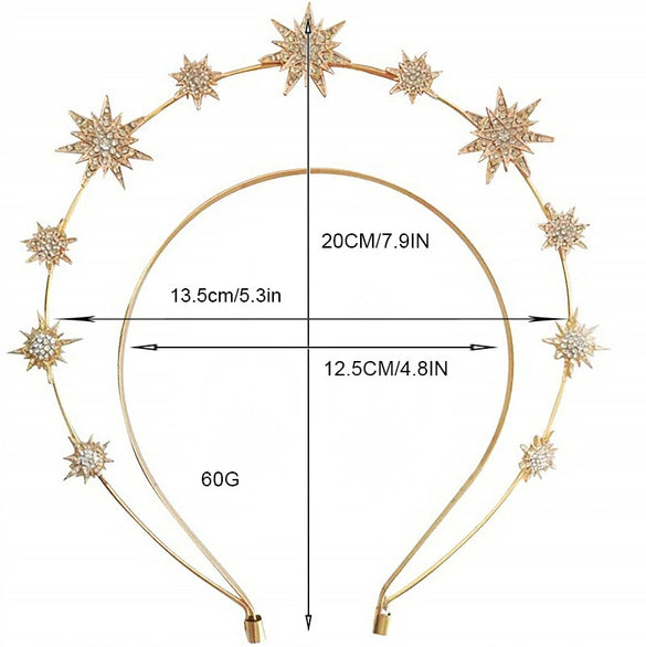Doublelayer Sixpointed Star Boho Headband Metal Electroplated Women's Hair Accessories