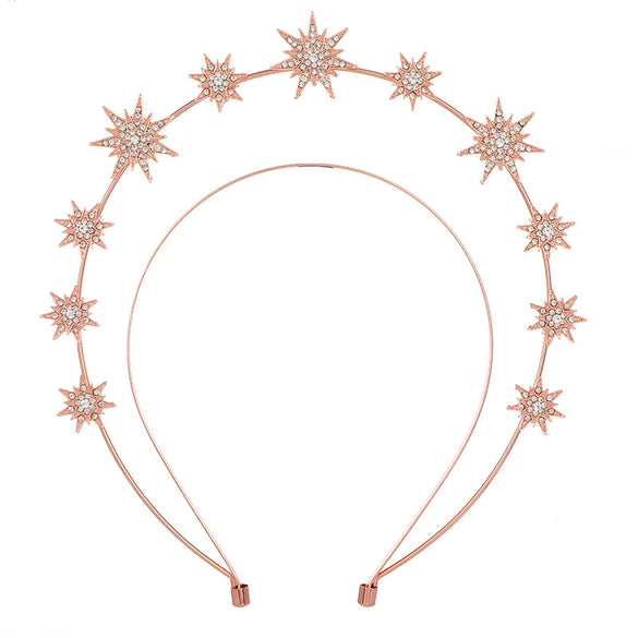 Doublelayer Sixpointed Star Boho Headband Metal Electroplated Women's Hair Accessories