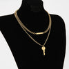 Doublelayer Square Pendant Necklace In Highgrade Stainless Steel With Electroplating Treatment Unisex Fashion Ol Style