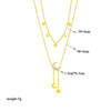 Doublelayer Stacked White Shell Star Moon Geometric Titanium Steel Tassel Clavicle Chain Necklace With Electroplating For Women