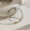 Doublelayer Stainless Steel Geometric Bracelet With Electroplated Finish Minimalist Fashion Jewelry